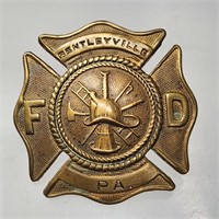 VINTAGE BENTLEYVILLE PA FIRE DEPTARTMENT BADGE