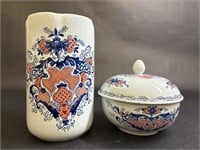 Two Estee Lauder Imperial Cinnabar Porcelain