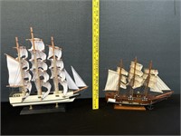 Two Detailed Model Clipper Ships