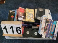 Tote of VHS Tapes Various Titles
