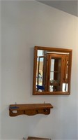 Wall mirror (27”x23”)and shelf 22.5”