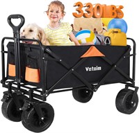 Foldable Wagon Cart  330LBS Capacity  Black