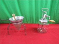 Butter Churn-Anchor Hocking, Food Mill ( 2 items)