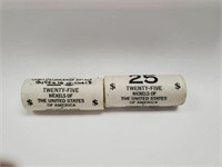 2 - Rolls of 25  Uncirculated Buffalo Nickels
