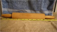 Vintage Rolling Pin Round Handle Dark Brown