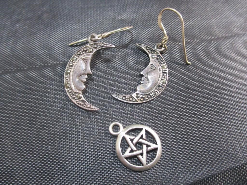 Silver Pendant & Earrings