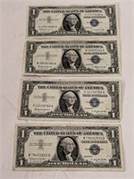 4 - 1957B One Dollar Silver Certificates
