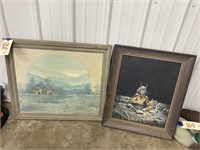 2 Framed Pictures 28" x 24" & 21" x 24"