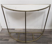 Mid-century marble top demilune table