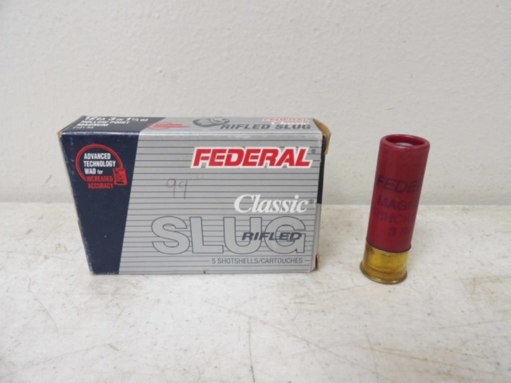 5-Federal Classic 12ga Slugs 3in. 1 1/4oz HP Mag