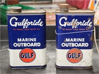 (2) 1QT "Gulfpride" Marine Outboard Motor Oil Cans
