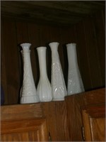 Lot of White Milk Glass Vases