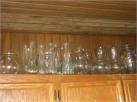 Large Lot of Clear Glass Vases