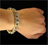 Iced Cuban Link Bracelet Cz 14k Gold Plated