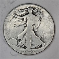 1920 s  better Date Walking Liberty half Dollar