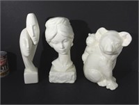 3 statues de céramique - 3 ceramic statues