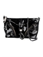 Rebecca Minkoff Blk Leather Floral Crossbody Bag