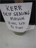 Kerr self sealing mason zinc lid 1/2 pint