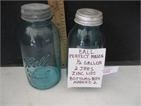 2-Ball perfect mason 1/2 gal jars w/ zinc lids