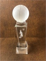 Glass basketball trophy see pics not engraved