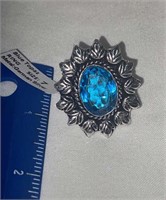 Blue Topaz Ring Size 7 German Silver