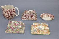 Five Chintz Pieces with Three Makers