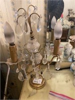 2 Vintage Crystal Dresser Lamps
