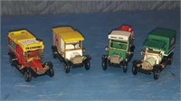 4 mini replica 1920s trucks 4 inches by 1.25 in