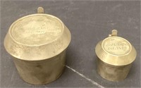 Two Rare Aveda Brass Metal Candle Holders