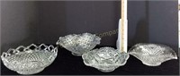 (4) Pressed Glass Bowls