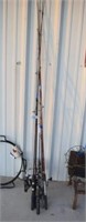 Six Fishing Rods and Reels