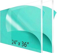 SEALED - 2-Pack 24 x 36” Clear Acrylic Sheet Plexi