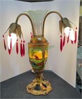Fantastic vintage lamp - gilded lamp - decorated