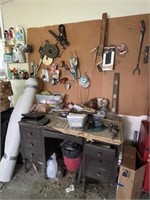 Large Tool Lot with Desk, Shop Vac