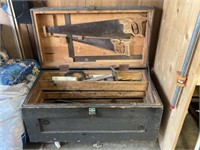 Antique Tool Trunk with Tools