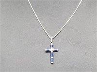 .925 Sterling Silver Cross Pendant & Chain