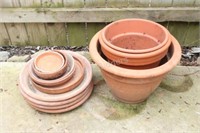 Assortment of Red Clay Pots and Trays