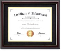 11x14 Diploma Frame - Cherry  Black+Gold