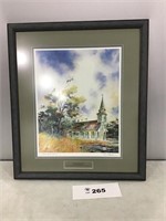 THE COUNTRY CHURCH BY ROBERT HANNA, SIGNED AND