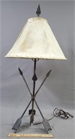 Native Cow Hide Shade Arrow Table Lamp