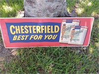 Vintage Chesterfield cigarettes tin Sign 34 / 12"