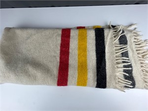 Vintage wool blanket with stripes