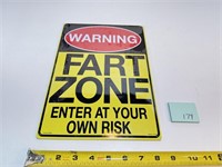 New Fart Zone Metal Sign