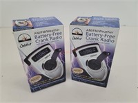 2 New Am/Fm Weather Battery Free Crank Radio