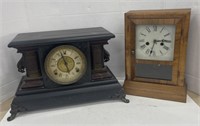 (F) Antique Seth Thomas Mantle Clock And Wooden