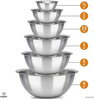 Mixing Bowls - Mixing Bowl Set of 6 - Stainless