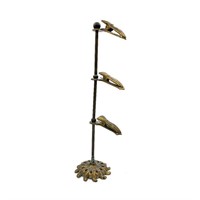 Japanese 3-Tiered Whimsical Brass Hand Clip Stand