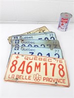 Plaques immatriculation Québec 76-77- 78