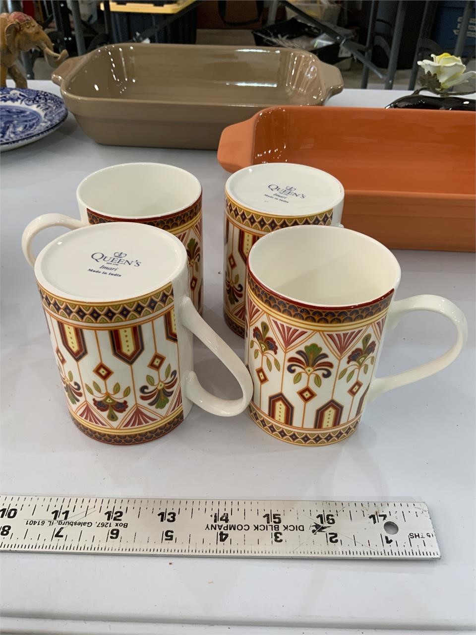 4 queens imari tea cups mugs