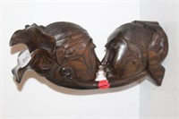 Carved Wood Eskimo Kiss Statue